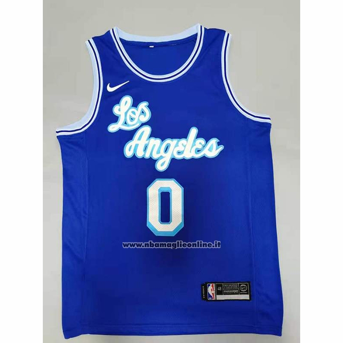 Maglia Los Angeles Lakers Russell Westbrook #0 Hardwood Classic 2021-2022 Blu